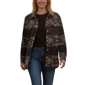 Victory Outfitters Western Wine Plaid Shacket Shirt size Large NEW